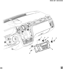 BODY MOUNTING-AIR CONDITIONING-AUDIO/ENTERTAINMENT Cadillac DTS 2006-2011 K RADIO MOUNTING (US8,US9)