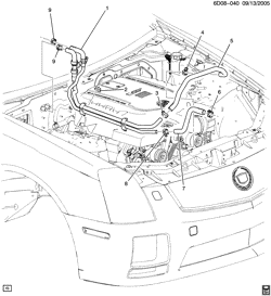 METAL DA CHAPA DA EXTREMIDADE DIANTEIRA-AQUECEDOR-MANUTENÇÃO DO VEÍCULO Cadillac STS 2006-2009 DX29 HOSES & PIPES/HEATER (LC3/4.4D)
