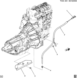 АВТОМАТИЧЕСКАЯ КОРОБКА ПЕРЕДАЧ Hummer H2 SUV - 06 Bodystyle 2008-2009 N2 TRANSMISSION FILLER TUBE & INDICATOR(MYC)