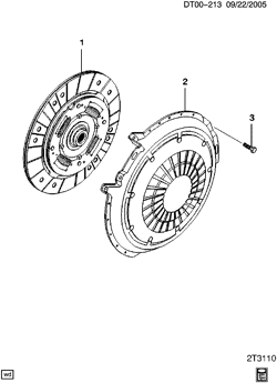 4-CYLINDER ENGINE Chevrolet Aveo Sedan (Canada and US) 2007-2008 T CLUTCH COVER & PLATE