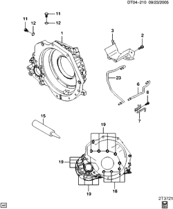 TRANSMISSÃO MANUAL 4 MARCHAS Chevrolet Aveo Sedan (Canada and US) 2007-2008 T AUTOMATIC TRANSMISSION PART 2 (MLQ) TORQUE CONVERTER HOUSING & RELATED PARTS