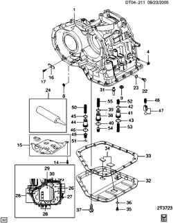TRANSMISSÃO MANUAL 5 MARCHAS Chevrolet Aveo Sedan (Canada and US) 2007-2008 T AUTOMATIC TRANSMISSION PART 11 (MLQ) CASE & RELATED PARTS