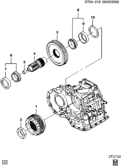 TRANSMISSÃO MANUAL 5 MARCHAS Chevrolet Aveo Sedan (Canada and US) 2007-2008 T AUTOMATIC TRANSMISSION PART 13 (MLQ) COUNTER DRIVE GEAR