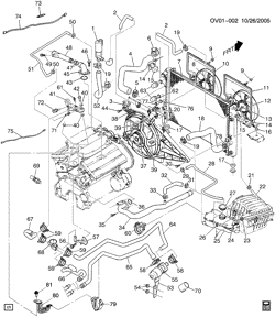 COOLING SYSTEM-GRILLE-OIL SYSTEM Cadillac Catera 1997-2001 V ENGINE COOLING SYSTEM RADIATOR,HOSES & ELECTRIC FAN
