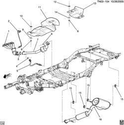 FUEL SYSTEM-EXHAUST-EMISSION SYSTEM Hummer H3 2006-2006 N1 EXHAUST SYSTEM