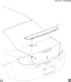 BODY MOLDINGS-SHEET METAL-REAR COMPARTMENT HARDWARE-ROOF HARDWARE Pontiac G5 2007-2010 A69 SPOILER/REAR COMPARTMENT LID (T43)