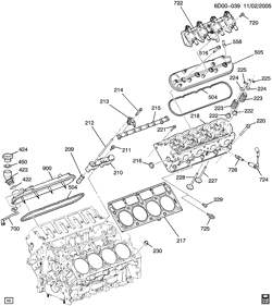 MOTOR 8 CILINDROS Cadillac CTS 2006-2007 DN69 ENGINE ASM-6.0L V8 PART 2 CYLINDER HEAD & RELATED PARTS (LS2/6.0U)