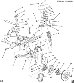 FRONT SUSPENSION-STEERING Cadillac STS 2005-2006 DW29 SUSPENSION/FRONT (M22,M82)