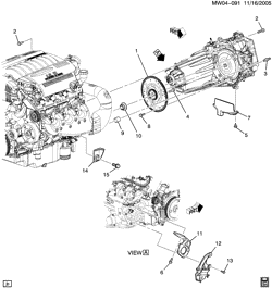 8-ЦИЛИНДРОВЫЙ ДВИГАТЕЛЬ Chevrolet Impala 2006-2009 W ENGINE TO TRANSMISSION MOUNTING (LS4/5.3C)