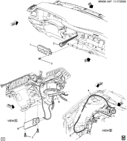КРЕПЛЕНИЕ КУЗОВА-КОНДИЦИОНЕР-АУДИОСИСТЕМА Chevrolet Monte Carlo 2002-2002 W A/C CONTROL SYSTEM- VACUUM)(C60)
