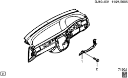 WINDSHIELD-WIPER-MIRRORS-INSTRUMENT PANEL-CONSOLE-DOORS Chevrolet Optra 2004-2007 J INSTRUMENT PANEL DRIVER BOLSTER (RHD)