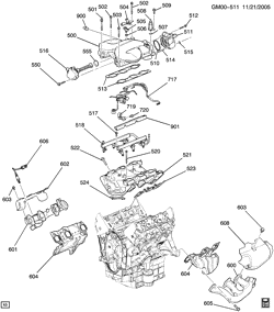 MOTOR 6 CILINDROS Buick Terraza (2WD) 2006-2006 U1 ENGINE ASM-3.9L V6 PART 5 MANIFOLDS & FUEL RELATED PARTS (LZ9/3.9-1)