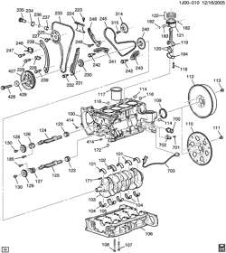 4-ЦИЛИНДРОВЫЙ ДВИГАТЕЛЬ Chevrolet Cavalier 2002-2005 J ENGINE ASM-2.2L L4 PART 1 CYLINDER BLOCK & INTERNAL PARTS (L61/2.2F)