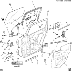 WINDSHIELD-WIPER-MIRRORS-INSTRUMENT PANEL-CONSOLE-DOORS Chevrolet Monte Carlo 2000-2002 W19 DOOR HARDWARE/REAR