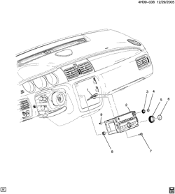 BODY MOUNTING-AIR CONDITIONING-AUDIO/ENTERTAINMENT Buick Lucerne 2006-2010 H RADIO MOUNTING (US8,US9,U1C)