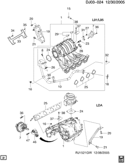 FUEL SYSTEM-EXHAUST-EMISSION SYSTEM Chevrolet Optra 2004-2007 J INTAKE MANIFOLD & RELATED PARTS(L91,L95)