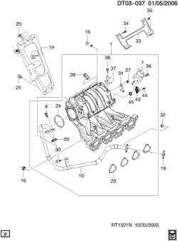 FUEL SYSTEM-EXHAUST-EMISSION SYSTEM Chevrolet Aveo Hatchback (Canada and US) 2006-2007 T INTAKE MANIFOLD (L91/1.6D)