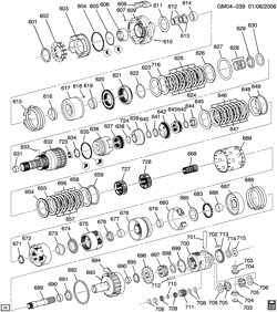 FREIOS Buick Lucerne 2006-2011 H AUTOMATIC TRANSMISSION (M15) PART 2 (4T65-E) INTERNAL COMPONENTS