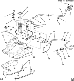 FUEL SYSTEM-EXHAUST-EMISSION SYSTEM Chevrolet Lumina 2000-2001 W19-27 FUEL TANK & FILLER PIPE