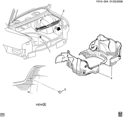 REAR SEAT TRIM-CARPET Chevrolet Malibu Classic (Carryover Model) 2003-2005 N COMPARTMENT TRIM/REAR