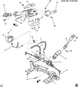 FRONT SUSPENSION-STEERING Chevrolet Cavalier 2003-2005 J STEERING SYSTEM & RELATED PARTS