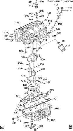 6-CYLINDER ENGINE Buick Century 2000-2003 W ENGINE ASM-3.1L V6 PART 4 OIL PUMP,OIL PAN & RELATED PARTS (LG8/3.1J)