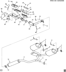 FUEL SYSTEM-EXHAUST-EMISSION SYSTEM Buick LaCrosse/Allure 2005-2008 W19 EXHAUST SYSTEM (LY7/3.6-7)