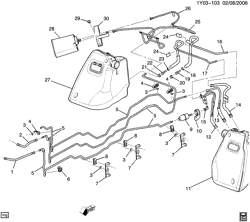 FUEL SYSTEM-EXHAUST-EMISSION SYSTEM Chevrolet Corvette 1997-1998 Y FUEL SUPPLY SYSTEM