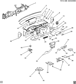 ВЕТРОВОЕ СТЕКЛО-СТЕКЛООЧИСТИТЕЛЬ-ЗЕРКАЛА-ПРИБОРНАЯ ПАНЕЛЬ-КОНСОЛЬ-ДВЕРИ Chevrolet Malibu Classic (Carryover Model) 2001-2005 N INSTRUMENT PANEL PART 1