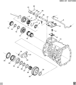 TRANSMISSÃO MANUAL 5 MARCHAS Cadillac CTS 2004-2005 DN 6-SPEED MANUAL TRANSMISSION PART 4 (M12) 6TH & REVERSE GEARS