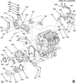 MOTOR 6 CILINDROS Buick Terraza (2WD) 2006-2006 U1 ENGINE ASM-3.9L V6 PART 3 FRONT COVER AND COOLING (LZ9/3.9-1)