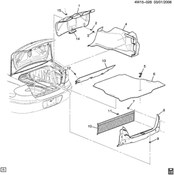 REAR SEAT TRIM-CARPET Buick LaCrosse/Allure 2005-2006 W19 COMPARTMENT TRIM/REAR