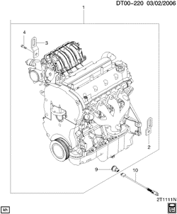 4-ЦИЛИНДРОВЫЙ ДВИГАТЕЛЬ Chevrolet Aveo Sedan (Canada and US) 2008-2008 T ENGINE ASM-1.6L L4 (COMPLETE) (LXT/1.6)