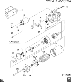 STARTER-GENERATOR-IGNITION-ELECTRICAL-LAMPS Chevrolet Aveo Sedan (Canada and US) 2007-2008 T STARTER MOTOR
