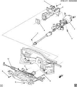 FRONT SUSPENSION-STEERING Cadillac XLR 2005-2009 Y STEERING SYSTEM & RELATED PARTS