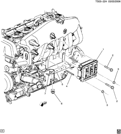 FUEL SYSTEM-EXHAUST-EMISSION SYSTEM Saab 9-7X 2005-2005 T1 P.C.M. MODULE & WIRING HARNESS (LL8/4.2S)