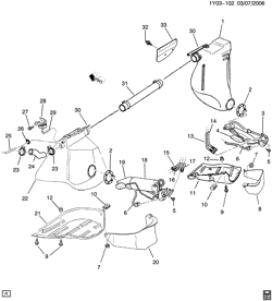 FUEL SYSTEM-EXHAUST-EMISSION SYSTEM Chevrolet Corvette 2000-2002 Y FUEL TANK & MOUNTING
