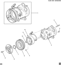 BODY MOUNTING-AIR CONDITIONING-AUDIO/ENTERTAINMENT Chevrolet Equinox 2008-2009 L A/C COMPRESSOR ASM (LY7/3.6-7)