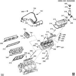 6-ЦИЛИНДРОВЫЙ ДВИГАТЕЛЬ Buick LaCrosse/Allure 2005-2009 W19 ENGINE ASM-3.8L V6 PART 2 CYLINDER HEAD AND RELATED PARTS (L26/3.8-2)