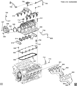 MOTOR 4 CILINDROS Saab 9-7X 2008-2008 T1 ENGINE ASM-6.0L V8 PART 5 MANIFOLD & FUEL RELATED PARTS (LS2/6.0H)