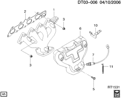 FUEL SYSTEM-EXHAUST-EMISSION SYSTEM Chevrolet Aveo Hatchback (Canada and US) 2004-2007 T EXHAUST MANIFOLD (L91/1.6D)
