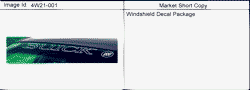 ACESSÓRIOS Buick Regal 1992-1996 W DECAL PKG/WINDSHIELD