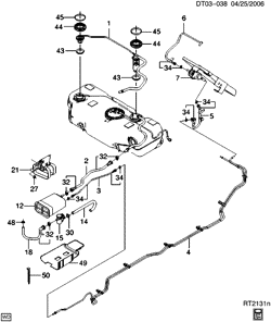 FUEL SYSTEM-EXHAUST-EMISSION SYSTEM Chevrolet Aveo Hatchback (Canada and US) 2007-2008 T VAPOR CANISTER & RELATED PARTS