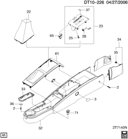 WINDSHIELD-WIPER-MIRRORS-INSTRUMENT PANEL-CONSOLE-DOORS Chevrolet Aveo Sedan (Canada and US) 2007-2008 T CONSOLE