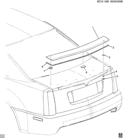 BODY MOLDINGS-SHEET METAL-REAR COMPARTMENT HARDWARE-ROOF HARDWARE Cadillac STS 2010-2011 DW29 SPOILER/REAR COMPARTMENT LID (T43)