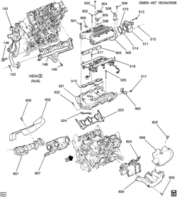MOTOR 8 CILINDROS Chevrolet Impala 2007-2010 W ENGINE ASM-3.5L V6 PART 5 MANIFOLDS & FUEL RELATED PARTS (LZ4/3.5N)
