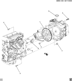 4-ЦИЛИНДРОВЫЙ ДВИГАТЕЛЬ Chevrolet HHR 2006-2008 A ENGINE TO TRANSMISSION MOUNTING (L61/2.2D,LE5/2.4B, MN5)