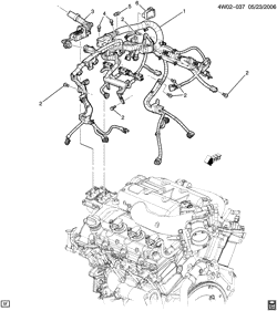 MOTOR DE ARRANQUE-GENERADOR-IGNICIÓN-SISTEMA ELÉCTRICO-LUCES Buick LaCrosse/Allure 2005-2005 W19 WIRING HARNESS/ENGINE ASM (LY7/3.6-7)
