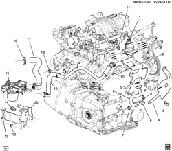 FUEL SYSTEM-EXHAUST-EMISSION SYSTEM Buick LaCrosse/Allure 2007-2009 W19 A.I.R. PUMP & RELATED PARTS (L26/3.8-2, NU6)