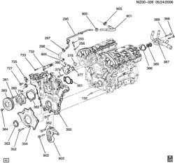 6-ЦИЛИНДРОВЫЙ ДВИГАТЕЛЬ Pontiac G6 2007-2009 ZM ENGINE ASM-3.6L V6 PART 4 FRONT COVER & COOLING (LY7/3.6-7)